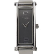 二手 Gucci 1500L 不鏽鋼石英錶，模擬顯示，銀色錶盤，女士款。