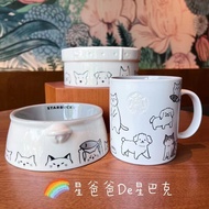 [Quality Assurance] Starbucks Taiwan Limited Hairy Kids Day and Cats Dogs Mugs Bells Cat Collars Dogs Pet Food Ceramic Bowls