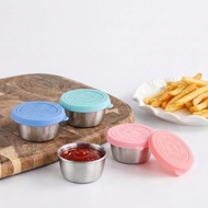 Salad Dressing Container To Go 1 Pack 1.6oz Stainless Steel Sauce Cups with Leakproof Silicone Lids 
