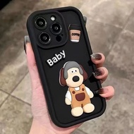 INS Cartoon Coffee 3D Paw Dog Phone Case For Samsung Galaxy S24 S23 Ultra S23 FE A54 A34 A14 A05 A15