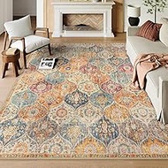 Lahome Moroccan Washable Area Rugs 9x12 Living Room, Soft 9x12 Area Rug for Bedroom, Oriental Non-Sl