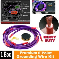 【Premium Box】 8GA Grounding Wire ground Cable Kit Heavy Duty 6 point hks saga wira waja city civic a