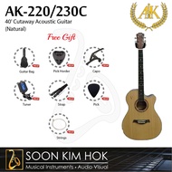 A&K AK-320/330C 41'' Cutaway Acoustic Guitar (Natural) (AK320/330C)