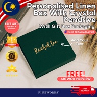 Linen Box With Crystal USB Flash Drive 16gb 64gb Customised Order