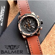 BALMER | 8158G BRG-4 Sporty Chronograph Men Watch with Sapphire Glass Brown Genuine Leather Strap Of