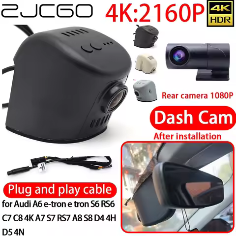 ZJCGO for Audi A6 e-tron e tron S6 RS6 C7 C8 4K A7 S7 RS7 A8 S8 D4 4H D5 4N 4K DVR Dash Cam Wifi Fro