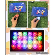 These are heart shaped LED smokeless candles with 6 changing colours or white