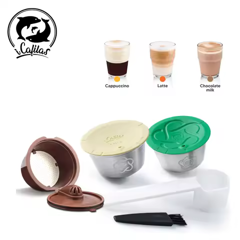 icafilas Reusable Coffee Capsule for Nescafe Dolce Gusto Milk Capsule Filters Refillable Dolce Gusto