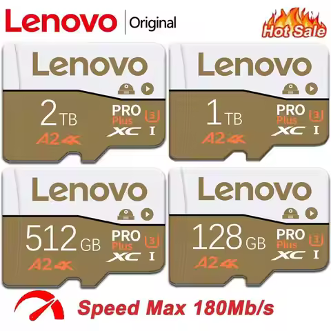 Lenovo 256GB 2TB 1TB SDXC UHS-II Card, 300MB/s Ultra-Fast for DSLR/4K Camera, Shockproof & Temperatu
