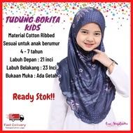 Tudung Budak  Sarung Perempuan Cotton Instant Bokita Fiona Hijab Kids Cotton Ribbed Printed Murah
