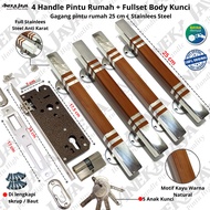 Kunci Set Gagang pintu rumah panjang 25 cm pintu depan | Handle pintu rumah bukaan 2 kupu tarung | T