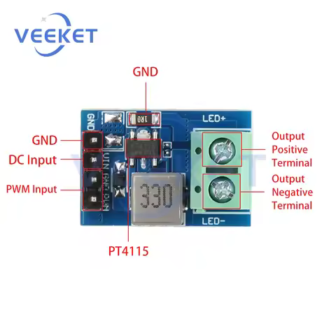 PT4115 LED Driver Module 12V DC PWM Controller Dimmer String Constant Current Output for LED Strip L