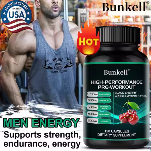 Bunkell Pre-Workout Supplement - Amino Acids, Creatine HCI, Citrulline Malate, Beta-Alanine To Impro