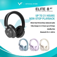 Vinnfier Elite 8 BT Wireless Bluetooth 5.4 Headphones with 21H Playtime & AUX Support Strong Bass