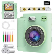 Pinguma Kids Instant Print Camera 48MP 1080P Thermal Printer 32GB MP3