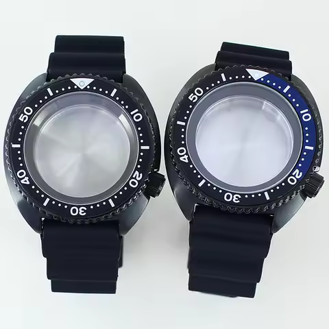 Men's 45mm Watch Case For Turtle Abalone Seiko NH35 NH36 NH38 NH34 7S26 Movement 28.5MM Dial Rubber