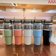 890ml Stainless Steel Thermos Cup with Straw - Large Capacity Insulated Water Bottle