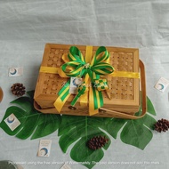 B092 R hamper box container 20cm x 30cm Ketupat Ribbon | Woven box food container | Bamboo hamper bo