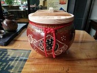 [台南寶麗古典傢俱藝品館]~發財聚寶甕象徵家裡財庫10斤米甕~茶甕~普洱茶倉~老茶甕~台灣陶甕藝術品~直徑18高26公分