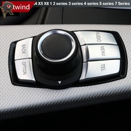 RL 5Pcs/7Pcs Car Multimedia Buttons Decorstion Cover Trim Sticker For BMW X1 X3 X4 X5 X6 1 2 3 4 5 7