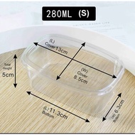 Oval Cake Box 280ml with Lid – Transparent Plastic Dessert Container