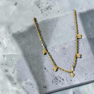 Lobster 750-kl nori glass tassel fulll shimer gold titanium necklace/ necklace