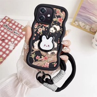 3pcs( Naughty Panda phone Case+Lanyard+Rabbit Stand) Stylish Suitable For OPPO A3X 4G/A3X 5G(India)/