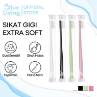 Nano Micro Toothbrush Japan Nano Tech Extra Soft Bristles Blue Living Toothbrush