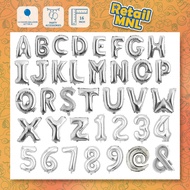 Retailmnl 16-Inch A-Z Letter and Number 0-9 & Symbol Silver Foil Balloon