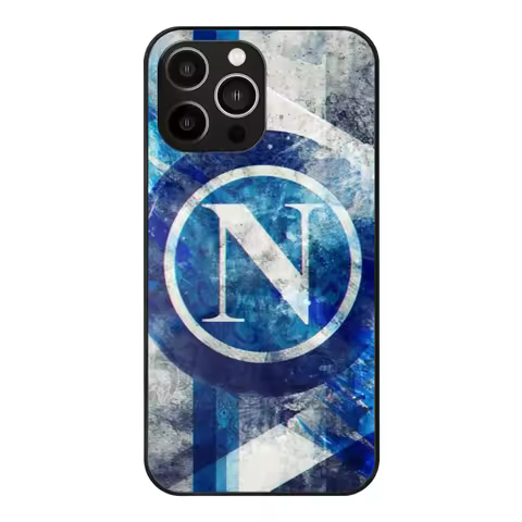 S.S.C. Napoli Phone Case Glass For Iphone16 15 14 13 11 12 Pro Max Mini Xr X Xs 6 7 8 Plus Cover S C