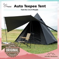 Vidalido Auto Teepee Tent - Black / Khaki Colour Pyramid