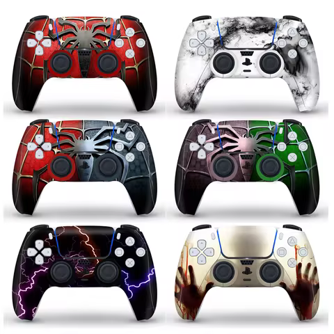 2PCS Skin Sticker Decal Vinyl For PS5 Controller Gamepad Case For PS5/Pro/Slim Console Protective Co