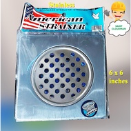 American Stainless Strainer 6 x 6 inches Makapal Floor Drain Strainers with Basket Filter