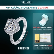 Lovely Jewelry Moissanite Diamond Ring 2 Carat S925 Silver Heart Shape Heart Cut Stone Edge