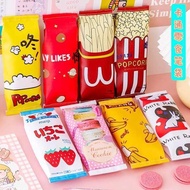 pencil case Cartoon snacks, pencil cases, student pencil cases, stationery bags, popcorn fries, stor