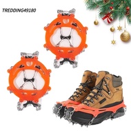 TREDDING49180 Ice Grippers, Lightweight Non-slip Ice Shoes Spike, Durable 8/10 Teeth Ice Snow Shoes 