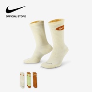 Nike Everyday Plus Crew (3Pairs) Socks - Multi-Color ไนกี้  ถุงเท้าเทรนนิ่ง (3 คู่) - หลายสี
