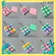 YOHII Fidget Keychain, DIY Keyboard 9Keys Keyboard Clicker Toy, Relaxing Keycap Cat's  Shape Keys Bu