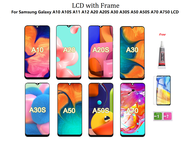 LCD with Frame For Samsung Galaxy A10 A10S M10 A01 A11 A12 A20 A20S A20E M10 A30 A30S A40 A40S A50 A70 A750 LCD Display with Touch Screen Glass Panel Assembly