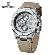 Naviforce นาฬิกาข้อมือผู้ชาย สปอร์ตแฟชั่น NF8028 สายหนัง กันน้ำ ระบบอนาล็อก