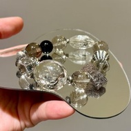 水膽蛋面黑髮晶魔鬼髮閃靈隨型茶水晶足銀999設計款手鏈