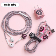 Bộ Decal Dán Củ Sạc - Dây Quấn Tai Nghe Chống Rối - Nút Bảo Vệ Cáp Sạc Iphone 5/6/7/8