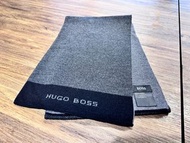 精品品牌 HUGO BOSS 羊毛圍巾 秋冬保暖 灰色