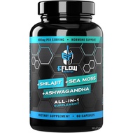 eFlow Nutrition Shilajit Capsules, Ashwagandha, Sea Moss [All-in-1] Trace Minerals, Fulvic Acid, Lab