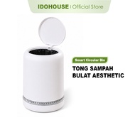 Tong Sampah Bulat 15L Dengan Penutup Pop-Up Dustbin Rumah Minimalis Bakul Sampah Bilik Tidur | F01B