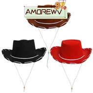 AMOR12WV Cowboy Hat, Cowboy Accessory Cosplay Costume Cowgirl Hat, Funny Adjustable Prop Dress-up Pe