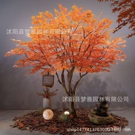 Simulation Fake Tree Simulation Hotel Landscaping Red Maple Tree Large Tree Vine Decoration Red Mapl