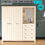 Synergy House Lexington Europe Design 3 Door Combi Fitment Wardrobe (5.9ft)