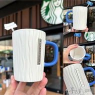 Starbucks Cup New Year 380ml Glacier Pattern Mug with Stirring Rod Ceramic Coffee Water Cup Office