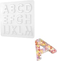 QUARKZMAN 7.3 Inch Resin Letter Moulds A-M Capital Letters Alphabet 3D Silicone Letter Casting Mould